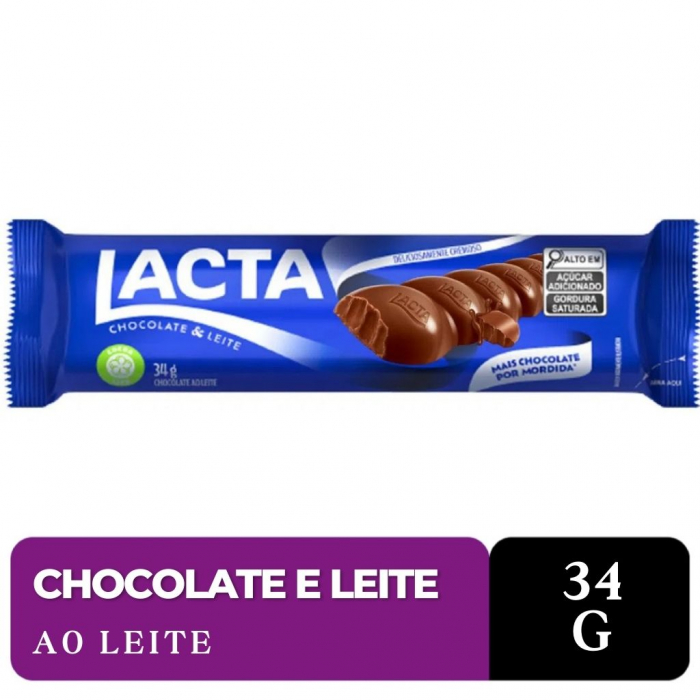 Barra de Chocolate Ao Leite Lacta 34g